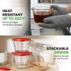 image:imageNutriChef 2 and 4 Cups Glass Measuring Cup Set with Lids 17 amp 34 oz  HeatResistant Borosilicate Liquid Measure Cups with EasyRead Scale for Cooking Baking and Food Storage Dishwasher Safe