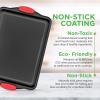 image:imageNutriChef 3Piece Cookie Sheets for Baking NonStick Baking Pans Set with Silicone Handles Stackable Oven Trays in Small Medium amp Large Sizes for Professional and Everyday Use 2026 Edition6 Pack sorted sizes