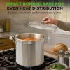 image:imageNutriChef Stainless Steel Stock Pot with Lid 24 Quart Large Stock Pot with Lid for Soup amp Stews Heavy Duty Stainless Steel Cookware Induction Base Ergonomic Handles Polished 188Stainless Steel