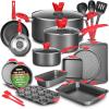 image:imageNutriChef 3Piece Cookie Sheets for Baking NonStick Baking Pans Set with Silicone Handles Stackable Oven Trays in Small Medium amp Large Sizes for Professional and Everyday Use 2026 Edition21Piece Set