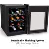 image:imageNutriChef 12 Bottle Thermoelectric Wine Cooler  Chiller  Counter Top Red And White Wine Cellar  FreeStanding Refrigerator Quiet Operation Fridge  Stainless Steel  PKTEWC125