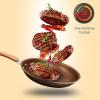 image:image3 Pcs Nonstick Fry Pan Set  HighQuality NonStick Basic Kitchen Cookware Set PFOAPFOS Free Compatible with Models NCCW14S and NCCW20S  NutriChef NCW14FP3SGold