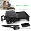 image:imageElectric Griddle  Crepe Maker Hot Plate Cooktop with Press Grill for PaninisBlack