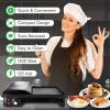 image:imageElectric Griddle  Crepe Maker Hot Plate Cooktop with Press Grill for PaninisBlack