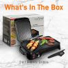 image:imageNutriChef Electric Griddle  Dual Hot Plate Cooktop Crepe Maker with Press Grill Nonstick Coating Rotary Temperature Control Plugin Operation amp Oil Tray for Kitchen amp Countertop PKGRIL43