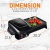 image:imageNutriChef Electric Griddle  Dual Hot Plate Cooktop Crepe Maker with Press Grill Nonstick Coating Rotary Temperature Control Plugin Operation amp Oil Tray for Kitchen amp Countertop PKGRIL43