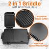 image:imageNutriChef Electric Griddle  Dual Hot Plate Cooktop Crepe Maker with Press Grill Nonstick Coating Rotary Temperature Control Plugin Operation amp Oil Tray for Kitchen amp Countertop PKGRIL43