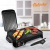 image:imageNutriChef Electric Griddle  Dual Hot Plate Cooktop Crepe Maker with Press Grill Nonstick Coating Rotary Temperature Control Plugin Operation amp Oil Tray for Kitchen amp Countertop PKGRIL43
