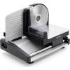 image:imageElectric Meat Slicer  200W Automatic Meat amp Bread Slicer  Adjustable Dial for 015mm Cutting Range Thickness  Removable 75 IN Stainless Steel Blade amp Food Pusher for Safety Black