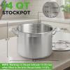 image:imageStainless Steel Cookware Stockpot 30 Quart Heavy Duty Induction Soup Pot With Stainless Steel Lid And Strong Riveted Handles Even Heat Distribution Compatible With Most CooktopsStainless Steel