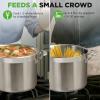 image:imageStainless Steel Cookware Stockpot 30 Quart Heavy Duty Induction Soup Pot With Stainless Steel Lid And Strong Riveted Handles Even Heat Distribution Compatible With Most CooktopsStainless Steel