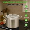 image:imageStainless Steel Cookware Stockpot 30 Quart Heavy Duty Induction Soup Pot With Stainless Steel Lid And Strong Riveted Handles Even Heat Distribution Compatible With Most CooktopsStainless Steel