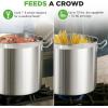 image:imageStainless Steel Cookware Stockpot 30 Quart Heavy Duty Induction Soup Pot With Stainless Steel Lid And Strong Riveted Handles Even Heat Distribution Compatible With Most CooktopsStainless Steel