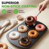 image:imageNutriChef Donut Mold  Nonstick Carbon Steel Donut Pan for Baking  6Cavity Tray with Bagel Mold Design  Oven Safe up to 450F  Stainless Steel 125 x 85 Inch Bakeware  Black1 Pan