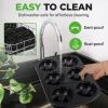 image:imageNutriChef Donut Mold  Nonstick Carbon Steel Donut Pan for Baking  6Cavity Tray with Bagel Mold Design  Oven Safe up to 450F  Stainless Steel 125 x 85 Inch Bakeware  Black2 Pan
