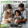 image:imageNutriChef Donut Mold  Nonstick Carbon Steel Donut Pan for Baking  6Cavity Tray with Bagel Mold Design  Oven Safe up to 450F  Stainless Steel 125 x 85 Inch Bakeware  Black2 Pan