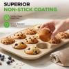 image:imageNutriChef Nonstick Carbon Steel Muffin Pans  Pair of Cupcake Cookie Sheet Pan Style for Baking Professional Kitchen Muffin Bake Pans 2 pc Muffin Pans w 12 Cups Cupcake Baking Tray  NC2TRCP3