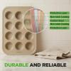 image:imageNutriChef Nonstick Carbon Steel Muffin Pans  Pair of Cupcake Cookie Sheet Pan Style for Baking Professional Kitchen Muffin Bake Pans 2 pc Muffin Pans w 12 Cups Cupcake Baking Tray  NC2TRCP3