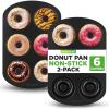 image:imageNutriChef Donut Mold  Nonstick Carbon Steel Donut Pan for Baking  6Cavity Tray with Bagel Mold Design  Oven Safe up to 450F  Stainless Steel 125 x 85 Inch Bakeware  Black2 Pan
