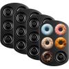 image:imageNutriChef Donut Mold  Nonstick Carbon Steel Donut Pan for Baking  6Cavity Tray with Bagel Mold Design  Oven Safe up to 450F  Stainless Steel 125 x 85 Inch Bakeware  Black4 Pan