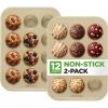 image:imageNutriChef Nonstick Carbon Steel Muffin Pans  Pair of Cupcake Cookie Sheet Pan Style for Baking Professional Kitchen Muffin Bake Pans 2 pc Muffin Pans w 12 Cups Cupcake Baking Tray  NC2TRCP3