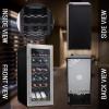 image:imageNutriChef 18 Bottle Wine Fridge  Dual Zone Wine Chiller  Adjustable Temperature 41F to 64F  Ultra Quiet Operation  Wine Cooler For Home amp Office  Free Standing 32x13x19 IN  Black