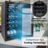image:imageNutriChef 18 Bottle Wine Fridge  Dual Zone Wine Chiller  Adjustable Temperature 41F to 64F  Ultra Quiet Operation  Wine Cooler For Home amp Office  Free Standing 32x13x19 IN  Black