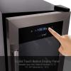 image:imageNutriChef 18 Bottle Wine Fridge  Dual Zone Wine Chiller  Adjustable Temperature 41F to 64F  Ultra Quiet Operation  Wine Cooler For Home amp Office  Free Standing 32x13x19 IN  Black