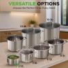 image:imageNutriChef 2Quart Stainless Steel Saucepan  188 Food Grade Heavy Duty Cookware Sauce Pot Stew Pot Simmering Pot Kitchenware wSee Through Lid Dishwasher Safe For Induction Gas Ceramic CooktopsStainless Steel