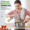 image:imageNutriChef 2Quart Stainless Steel Saucepan  188 Food Grade Heavy Duty Cookware Sauce Pot Stew Pot Simmering Pot Kitchenware wSee Through Lid Dishwasher Safe For Induction Gas Ceramic CooktopsStainless Steel