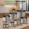 image:imageNutriChef 2Quart Stainless Steel Saucepan  188 Food Grade Heavy Duty Cookware Sauce Pot Stew Pot Simmering Pot Kitchenware wSee Through Lid Dishwasher Safe For Induction Gas Ceramic CooktopsStainless Steel
