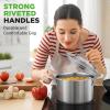 image:imageNutriChef 2Quart Stainless Steel Saucepan  188 Food Grade Heavy Duty Cookware Sauce Pot Stew Pot Simmering Pot Kitchenware wSee Through Lid Dishwasher Safe For Induction Gas Ceramic CooktopsStainless Steel