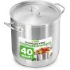 image:imageNutriChef 2Quart Stainless Steel Saucepan  188 Food Grade Heavy Duty Cookware Sauce Pot Stew Pot Simmering Pot Kitchenware wSee Through Lid Dishwasher Safe For Induction Gas Ceramic CooktopsStainless Steel