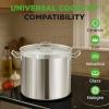 image:imageNutriChef 2Quart Stainless Steel Saucepan  188 Food Grade Heavy Duty Cookware Sauce Pot Stew Pot Simmering Pot Kitchenware wSee Through Lid Dishwasher Safe For Induction Gas Ceramic CooktopsStainless Steel