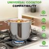 image:imageNutriChef 2Quart Stainless Steel Saucepan  188 Food Grade Heavy Duty Cookware Sauce Pot Stew Pot Simmering Pot Kitchenware wSee Through Lid Dishwasher Safe For Induction Gas Ceramic CooktopsStainless Steel