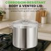 image:imageNutriChef 2Quart Stainless Steel Saucepan  188 Food Grade Heavy Duty Cookware Sauce Pot Stew Pot Simmering Pot Kitchenware wSee Through Lid Dishwasher Safe For Induction Gas Ceramic CooktopsStainless Steel