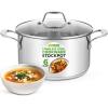 image:imageNutriChef 2Quart Stainless Steel Saucepan  188 Food Grade Heavy Duty Cookware Sauce Pot Stew Pot Simmering Pot Kitchenware wSee Through Lid Dishwasher Safe For Induction Gas Ceramic CooktopsStainless Steel