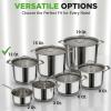 image:imageNutriChef 2Quart Stainless Steel Saucepan  188 Food Grade Heavy Duty Cookware Sauce Pot Stew Pot Simmering Pot Kitchenware wSee Through Lid Dishwasher Safe For Induction Gas Ceramic CooktopsStainless Steel