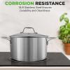 image:imageNutriChef 2Quart Stainless Steel Saucepan  188 Food Grade Heavy Duty Cookware Sauce Pot Stew Pot Simmering Pot Kitchenware wSee Through Lid Dishwasher Safe For Induction Gas Ceramic CooktopsStainless Steel