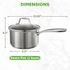 image:imageNutriChef 2Quart Stainless Steel Saucepan  188 Food Grade Heavy Duty Cookware Sauce Pot Stew Pot Simmering Pot Kitchenware wSee Through Lid Dishwasher Safe For Induction Gas Ceramic CooktopsStainless Steel