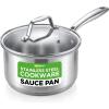 image:imageNutriChef 2Quart Stainless Steel Saucepan  188 Food Grade Heavy Duty Cookware Sauce Pot Stew Pot Simmering Pot Kitchenware wSee Through Lid Dishwasher Safe For Induction Gas Ceramic CooktopsStainless Steel