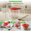 image:imageNutriChef 4 Cups Glass Measuring Cup with Lid 34 oz  HeatResistant Borosilicate Liquid Measure Cup with EasyRead Scale for Cooking Baking and Food Storage Dishwasher and Freezer SafeRed