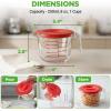 image:imageNutriChef 4 Cups Glass Measuring Cup with Lid 34 oz  HeatResistant Borosilicate Liquid Measure Cup with EasyRead Scale for Cooking Baking and Food Storage Dishwasher and Freezer SafeRed