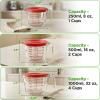 image:imageNutriChef 4 Cups Glass Measuring Cup with Lid 34 oz  HeatResistant Borosilicate Liquid Measure Cup with EasyRead Scale for Cooking Baking and Food Storage Dishwasher and Freezer SafeRed