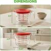 image:imageNutriChef 4 Cups Glass Measuring Cup with Lid 34 oz  HeatResistant Borosilicate Liquid Measure Cup with EasyRead Scale for Cooking Baking and Food Storage Dishwasher and Freezer SafeRed