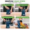 image:imageNutriChef 5 in 1 Cheese Grater amp Shredder  5 Different Blades for Thin Thick Julienne Strips Wavy amp Straight Strips  Includes Hand Crank Strong Suction Base amp Storage Container  WhiteBlue