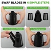 image:imageNutriChef 5 in 1 Cheese Grater amp Shredder  5 Different Blades for Thin Thick Julienne Strips Wavy amp Straight Strips  Includes Hand Crank Strong Suction Base amp Storage Container  WhiteBlack