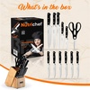 image:imageNutriChef 13 Piece Kitchen Knife Set  German Stainless Steel Kitchen Precision Knives Set w 6 Steak Knives amp Bonus Scissors Wooden Block Stand wSharpener  Slicing Chopping Dicing  NCKNS13