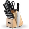 image:imageNutriChef 13 Piece Kitchen Knife Set  German Stainless Steel Kitchen Precision Knives Set w 6 Steak Knives amp Bonus Scissors Wooden Block Stand wSharpener  Slicing Chopping Dicing  NCKNS13