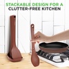 image:imageNutriChef Kitchen Cooking Utensils Set  Includes Solid Spatula Pasta Fork Solid Spoon Slotted Spoon amp Tool Seat Works with Model NCCWSTKBR Brown